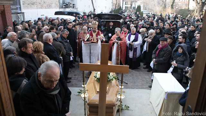 Momente de la înmormântarea istoricului Neagu Djuvara