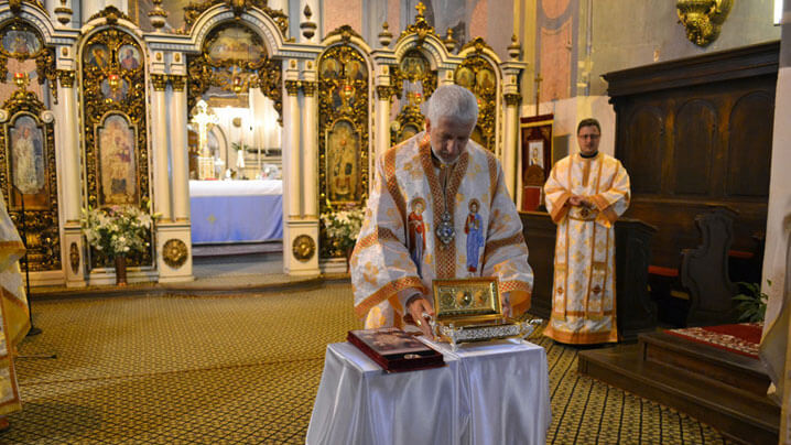 Moaștele Fericitului Episcop Iuliu Hossu şi ale Fericiţilor Episcopi martiri venerate în Catedrala "Schimbarea la Față" din Cluj