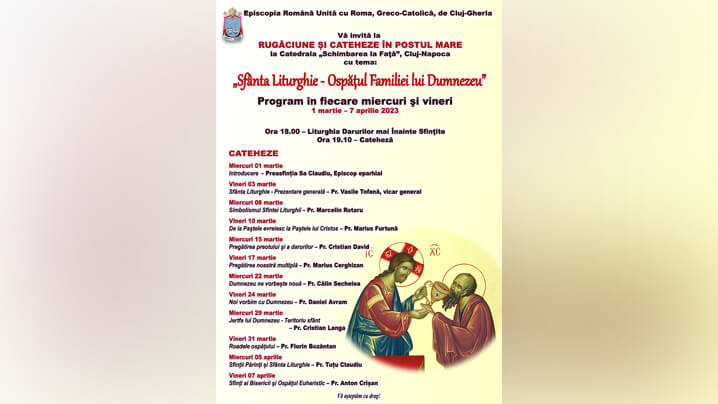 Anunț: Cateheze despre Sfânta Liturghie, în Postul Mare, la Catedrala „Schimbarea la Față”