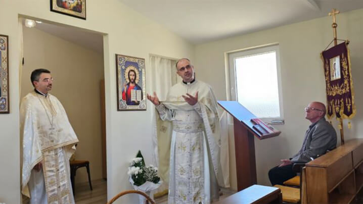 Vizita părintelui vicar cu preoții în parohia Sântandrei II
